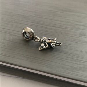 RETIRED Genuine Pandora Silver Fairy Charm with gold accent